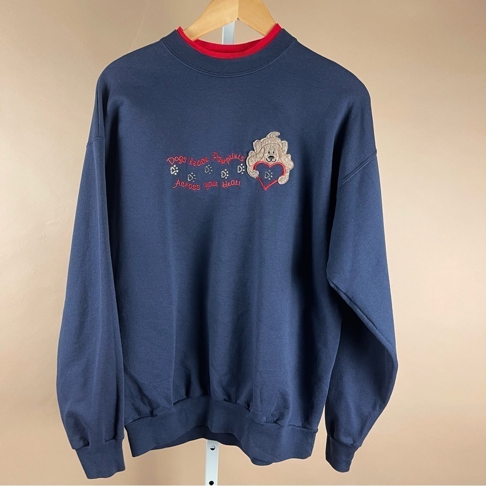 M&C Sportswear Women Large Athletic Sweatshirt Dogs Leave Pawprints Long Sleeve